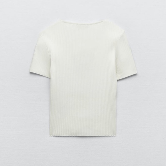 Zara Tied Ribbed Top - Picture 5 of 7